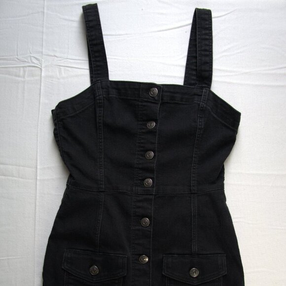 LITTLE BLACK BUTTON UP JEAN DRESS - Divided - Picture 1 of 5